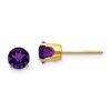 14k 5mm Round Amethyst Earrings - February