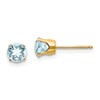 14k 5mm Round Aquamarine Earrings - March