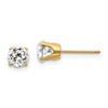 14k 5mm Round White Topaz Earrings - April