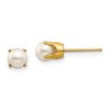 14k 5mm Round Freshwater Cultured Pearl Earrings - June