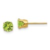 14k 5mm Round Peridot Earrings - August