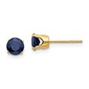 14k 5mm Round Natural Sapphire Earrings - September