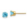 14k 5mm Round Blue Topaz Earrings - December