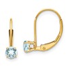 14k 4mm Round March/Aquamarine Leverback Earrings