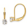 14k 4mm Round April/White Topaz Leverback Earrings
