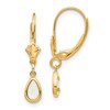 14k 6x4mm Pear Bezel October/Opal Leverback Earrings