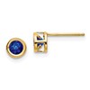 14k 4mm Round Bezel September/Sapphire Post Earrings