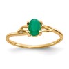 14k 6x4 Oval Emerald Birthstone Ring