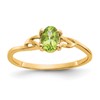 14k 6x4 Oval Peridot Birthstone Ring