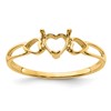 14k 5mm Heart Birthstone Ring Mounting