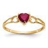 14k 5mm Heart Ruby Birthstone Ring