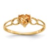 14k 5mm Heart Citrine Birthstone Ring
