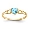 14k 5mm Heart Blue Topaz Birthstone Ring