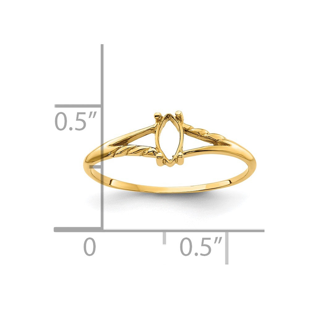 14k 6x3 Marquise Birthstone Ring Mounting
