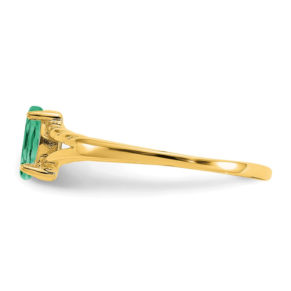 14k 6x3 Marquise Emerald Birthstone Ring