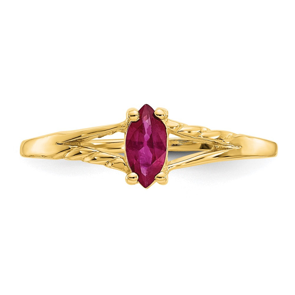 14k 6x3 Marquise Ruby Birthstone Ring