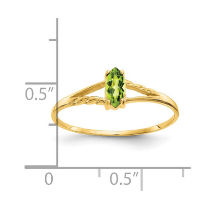 14k 6x3 Marquise Peridot Birthstone Ring