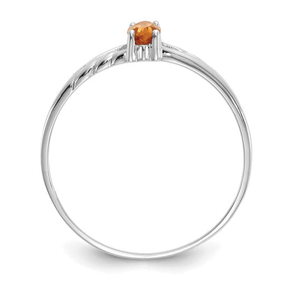 14k White Gold 6x3 Marquise Citrine Birthstone Ring