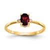 14k Diamond and 6x4 Oval Garnet Birthstone Ring