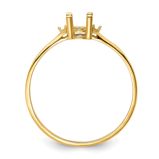 14k Diamond and 6x4 Oval Birthstone Ring Mounting