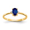 14k Diamond and 6x4 Oval Sapphire Birthstone Ring