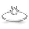14k White Gold Diamond and 6x4 Oval Birthstone Ring Mounting