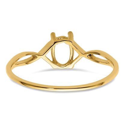 14k 6x4 Oval Birthstone Ring Mounting