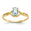 14k 6x4 Oval Aquamarine Birthstone Ring