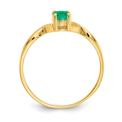 14k 6x4 Oval Emerald Birthstone Ring