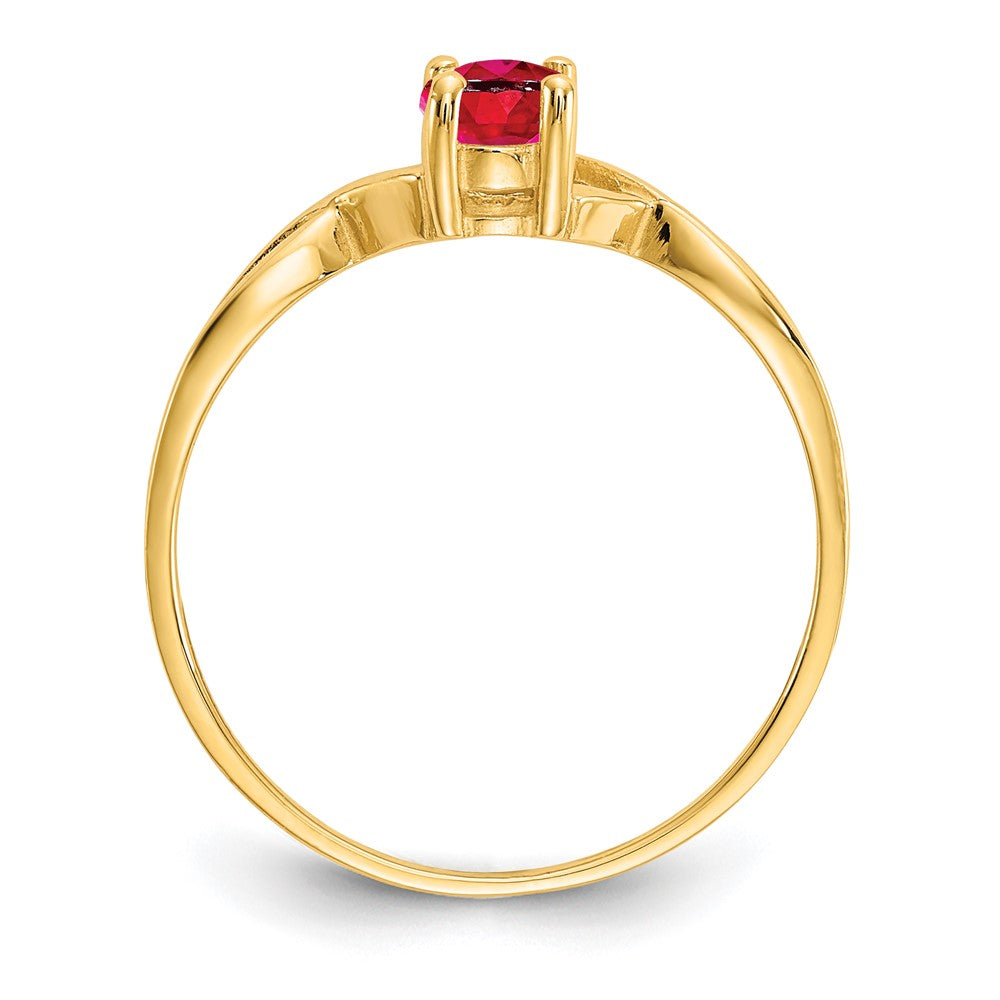 14k 6x4 Oval Ruby Birthstone Ring