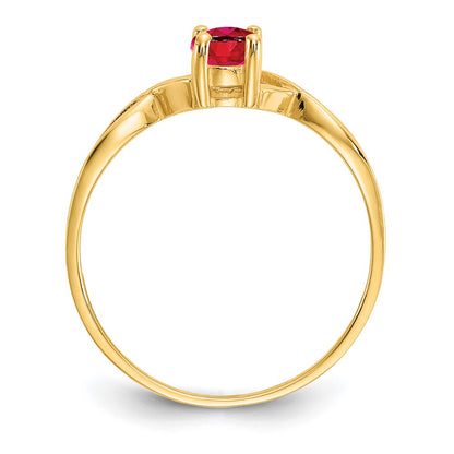 14k 6x4 Oval Ruby Birthstone Ring