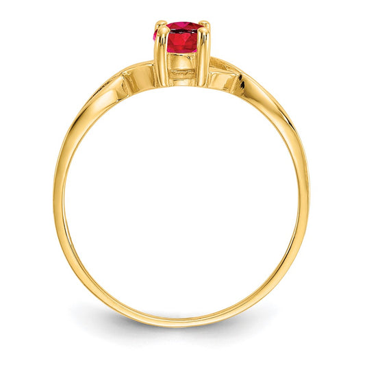 14k 6x4 Oval Ruby Birthstone Ring