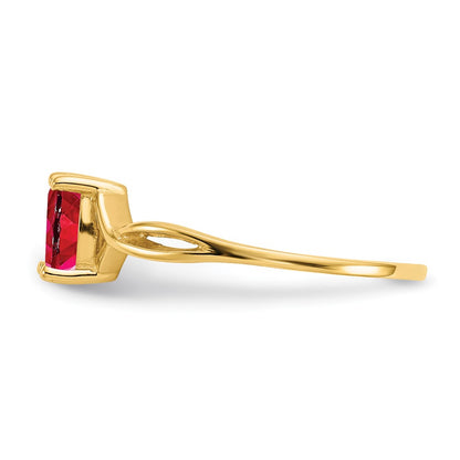14k 6x4 Oval Ruby Birthstone Ring