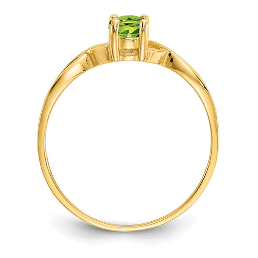 14k 6x4 Oval Peridot Birthstone Ring