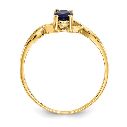 14k 6x4 Oval Sapphire Birthstone Ring