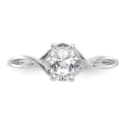 14k White Gold 6x4 Oval White Topaz Birthstone Ring