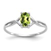 14k White Gold 6x4 Oval Peridot Birthstone Ring