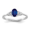 14k White Gold 6x4 Oval September/Sapphire and Diamond Ring