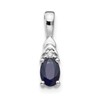 14k White Gold 6x4 Oval September/Sapphire and Diamond Pendant