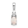 14k White Gold 6x4 Oval October/Opal and Diamond Pendant
