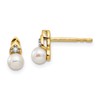 14k 4.5mm June/Freshwater Cultured Pearl and Diamond Post Earrings