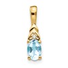 14k 6x4 Oval March/Aquamarine and Diamond Pendant