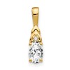 14k 6x4 Oval April/White Topaz and Diamond Pendant