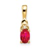 14k 6x4 Oval July/Ruby and Diamond Pendant