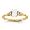 14k 6x4 Oval October/Opal and Diamond Ring