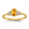 14k 6x4 Oval November/Citrine and Diamond Ring