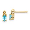 14k 5x3 Oval December/Blue Topaz and Diamond Post Earrings