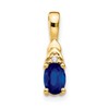 14k 6x4 Oval September/Sapphire and Diamond Pendant
