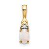 14k 6x4 Oval October/Opal and Diamond Pendant