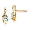 14k 5x3 Oval March/Aquamarine and Diamond Post Earrings